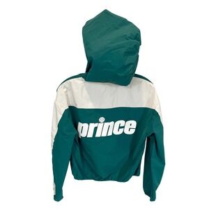 NEW Prince Pickleball Green Logo Hooded Windbreaker Jacket Athletic Size Small